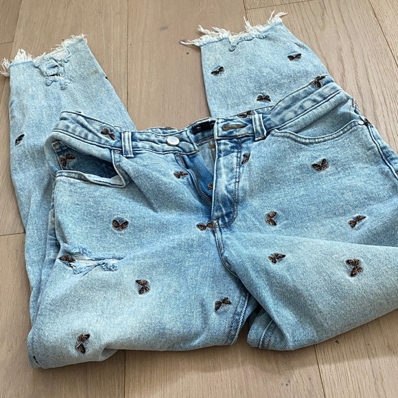 Material Girl Light Blue Butterfly Jeans - Picture 1 of 4